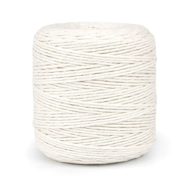 Premium Undyed Macrame Cord, 300 m / 984 ft of 2 mm Thick Natural Cotton Thread Yarn Macrame Rope for Wall Hangings, Plant Hangers, DIY Crafts, Home Decorations, Gift Wrapping (Reel)