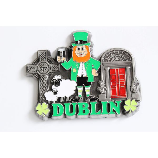 Dublin - 3D Metal Fridge Magnet for Kitchen Refrigerator - Unique Stylish Design Holiday Souvenir Gift