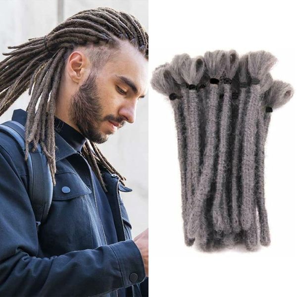 Handgemachte Dreadlocks Haarverlängerungen Synthetische 6 Zoll 20 Stränge/Packung Häkeln Flechten Haar Hip Hop Für Männer 171# Deep Grey