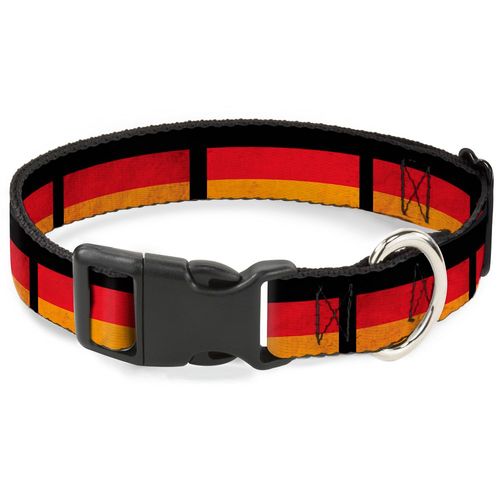 Buckle-Down Plastic Clip Collar - German Flag Distressed - 1" Wide - Fits 15-26" Neck - Large