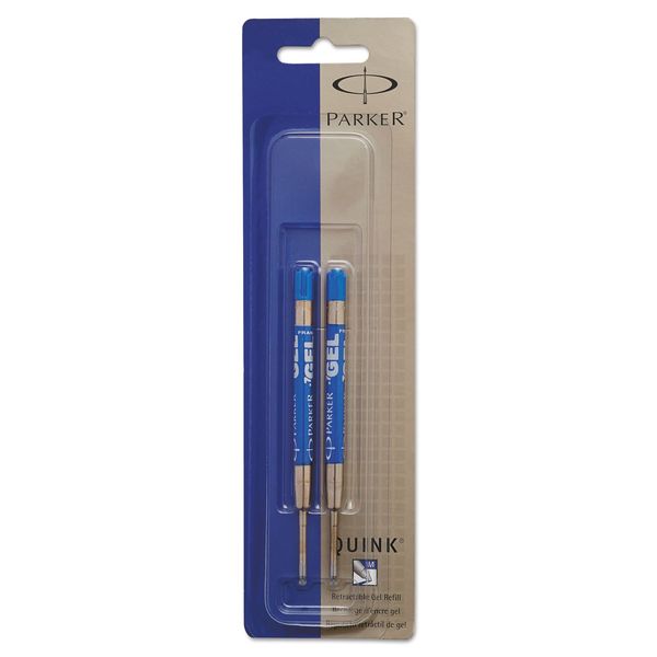 Parker 30526PP Refill for Gel Ink Roller Ball Pens, Medium, Blue Ink, 2/Pack