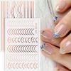 LANODO 8 Pcs Nail Stickers, Extra Fine Line, French Stickers, Gold, Nail Stickers, Silver, Nail Stickers, Line, Curve, Nail Art, Beautiful, Nail Stickers, DIY