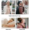 ZLYC Satin Lined Hijab Cap for Women Tie Back Hijab Undercap Inner Underscarf Hat (Solid Black)