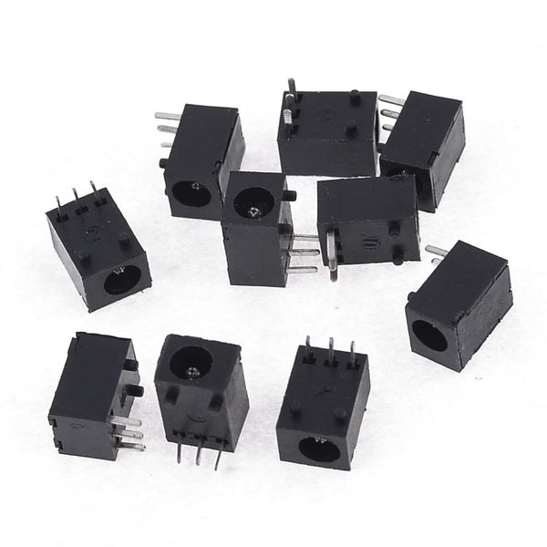 sourcing map 10pcs 3.5mm Dia PCB DC Power Jacks Sockets Charge Ports