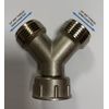 Solid Brass Nickel Plated Washing Machine Y Piece Connector, Highly Recommended Over Plastic/PVC YPiece
