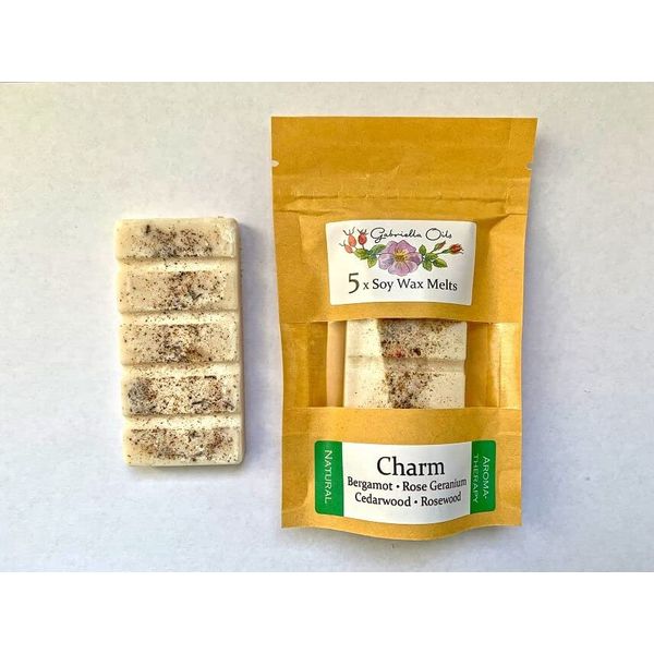 Charm Aromatherapy Soy Wax Melts. 100% Organic with essential oils.