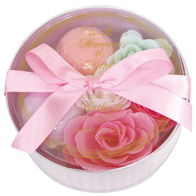 Nol Corporation OB-SMG-1-1 Bath Salt, Macaron Fizz & Flower Petal, Gift Box, Round