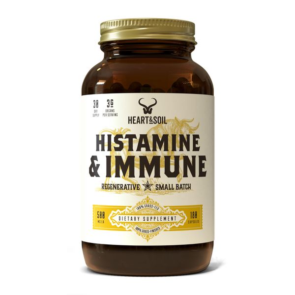HEART & SOIL - Histamine & Immune Supplement - Immune Support Supplement - Enriched with Selenium, Vitamin A, Thymopoietin, Thymulin, DAO, Thymosin, LEAP-2 & Peptides - 180 Capsules