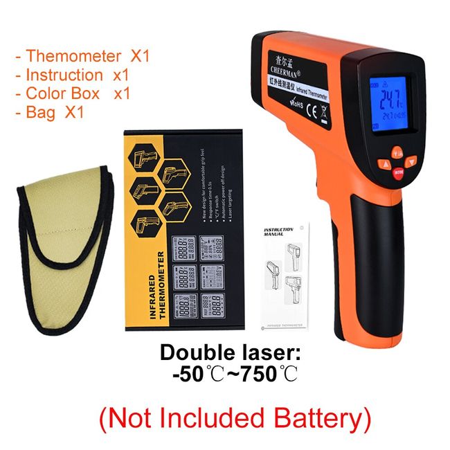 Infrared Temperature Gun Pyrometer 50:1 Industrial Laser