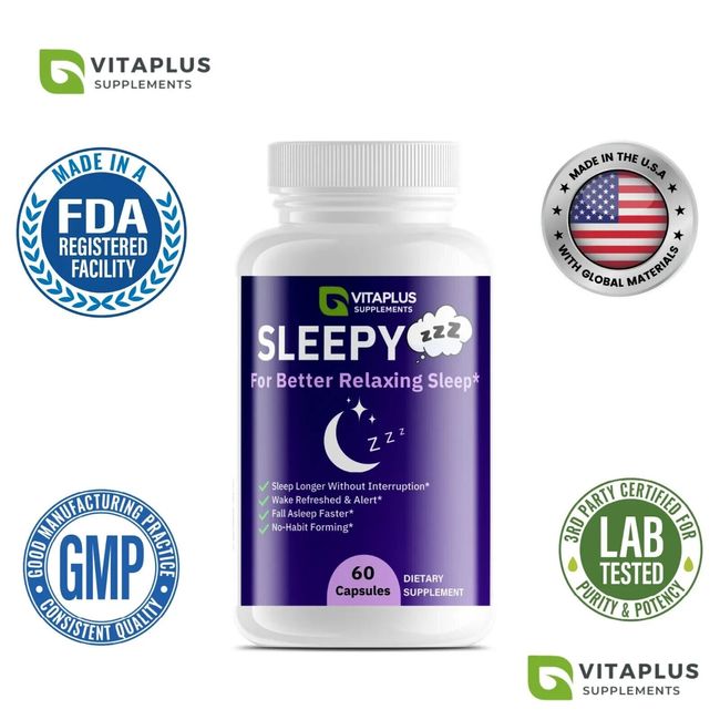 Sleepy Zzz Sleep Melatonin Supplement for Natural Calming Sleep Free Shipping