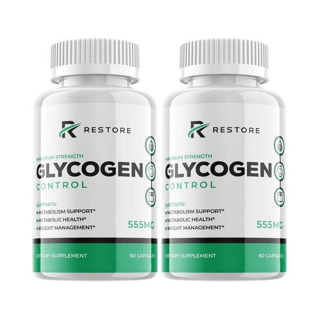 2-Pack Restore Glycogen Control Blood Pills, Blood Sugar Control Pills- 120 Caps