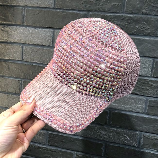 Girls Rhinestone Decor Baseball Cap