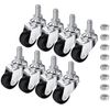 8 PCS Swivel Stem Casters,M8 Black 25mm(1 inch) Castor Wheels