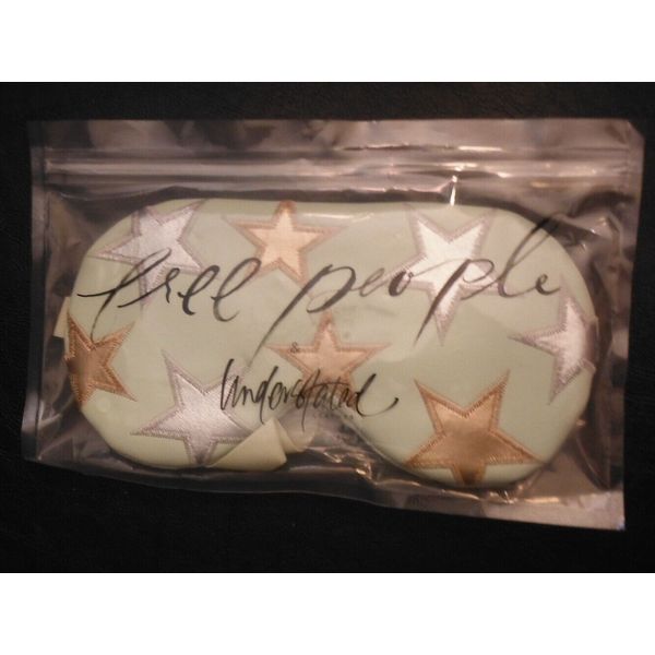 Free People Starry Eyed Travel Eye Mask Grey Silver Star Sleep vegan Leather