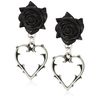 Alchemy Gothic Wounded Love Ear Studs Earring Set Black-Silver