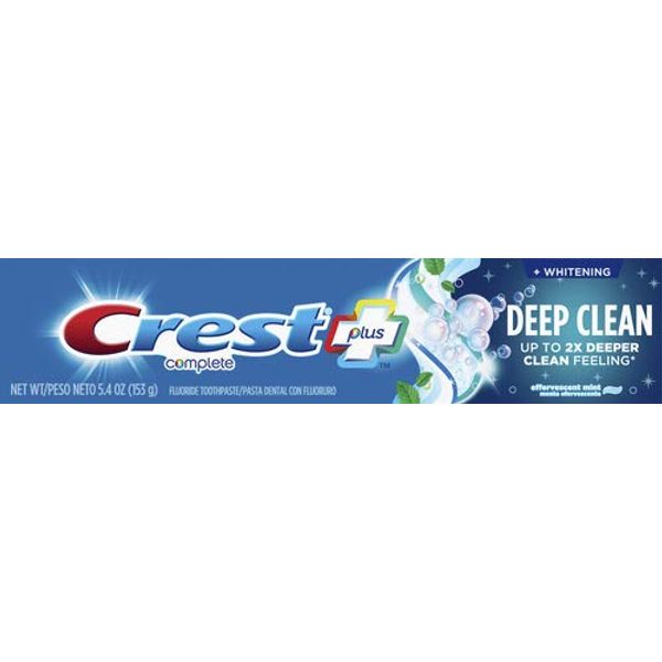 Crest Complete Plus Deep Clean Complete Whitening Toothpaste, Effervescent Mint, 5.4 oz, 4.050 Lb