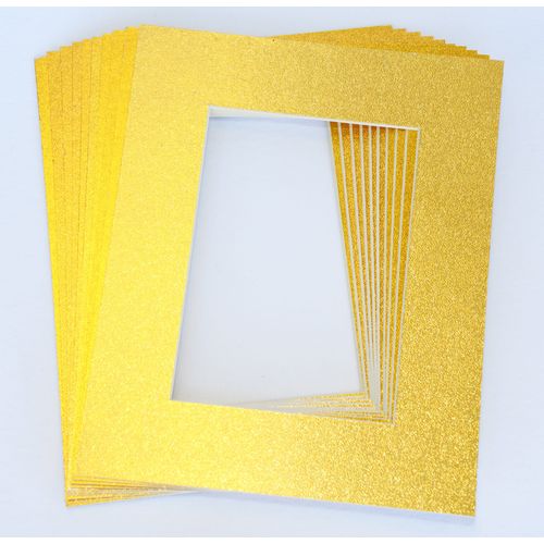 topseller100, Pack of 10 GOLD 11x14 Picture Mats Matting with White Core Bevel Cut for 8x10 Pictures
