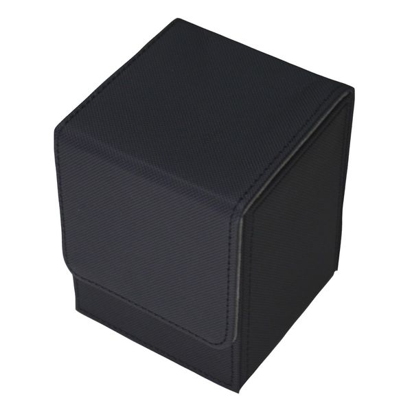 Petitebelle Solid Color Premium Trading Card Deck Box (Black, Standard)