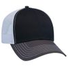 OTTO 6 Panel Low Profile Contrast Vertical Mesh Back Cap - Ch.Gry/Blk/Wht