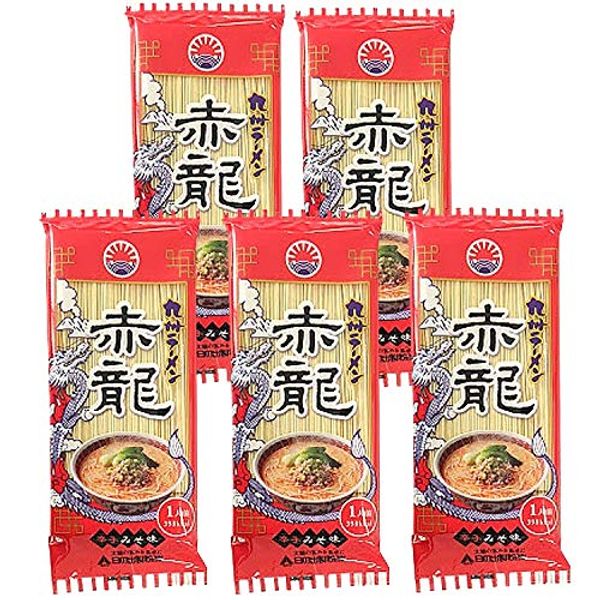 Hinode Seifun Seifun Red Dragon Ramen, Spicy Miso Tonkotsu Flavor, Stick Ramen, Matsuko's Unknown World, Set of 5 Bags