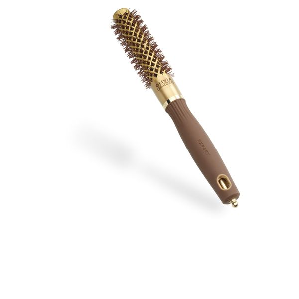 Olivia Garden Expert Blowout Shine – Gold & Brown - 20 - Ceramic Coated Round Brush for Smooth Blowout, Frizz-Free Hair & Radiant Shine