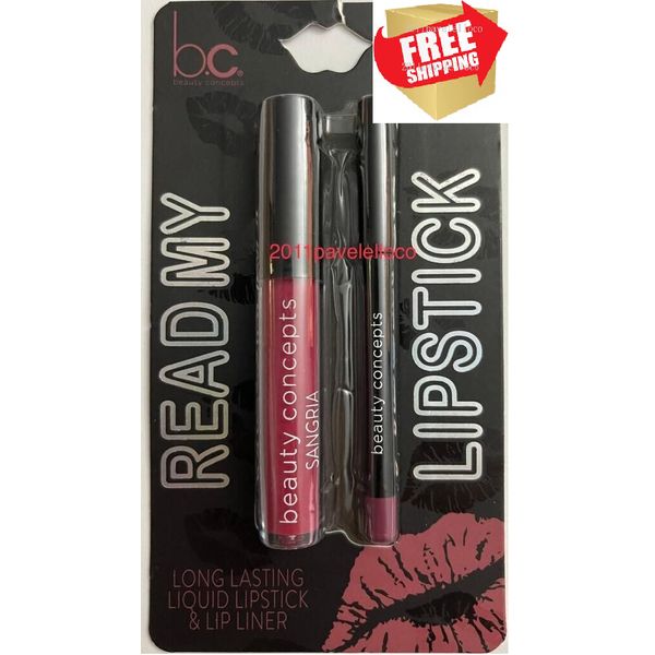 b.c Long Lasting Liquid Lipstick & Lip Liner Lip Kit  SANGRIA  READY MY LIPSTICK