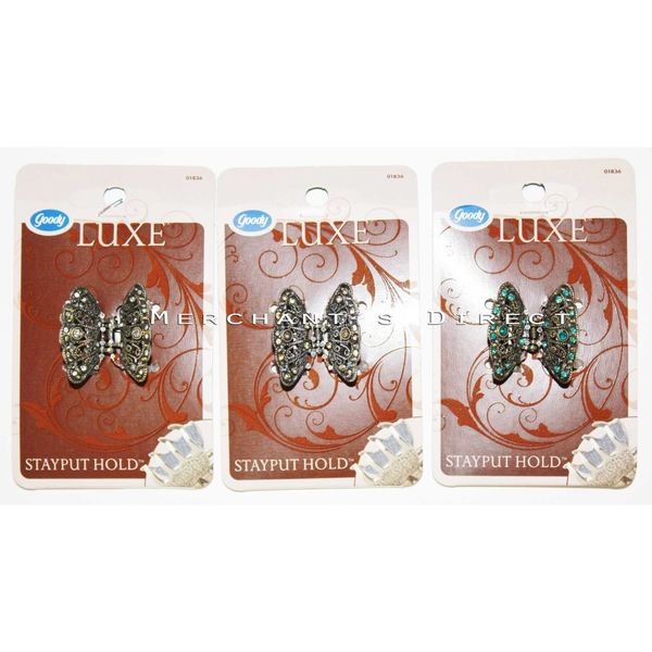 Goody Luxe Antique Medium Butterfly Claw Clips (3 PACK)