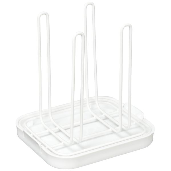 Pearl Metal Glass Holder, White, Approx. Width 6.3 x Depth 5.3 x Height 6.5 inches (16 x 13.5 x 16.5 cm)