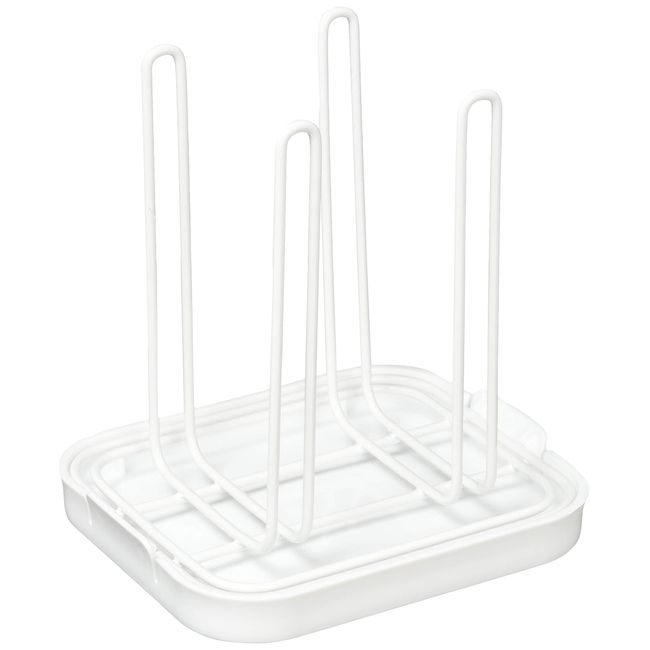 Pearl Metal Glass Holder, White, Approx. Width 6.3 x Depth 5.3 x Height 6.5 inches (16 x 13.5 x 16.5 cm)