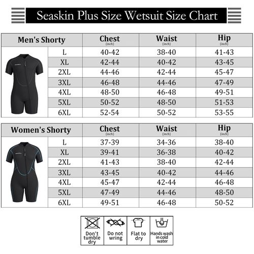 Seaskin Plus Size Shorty Wetsuit for Womens Neoprene (4X-Large, Womens Plus Size)