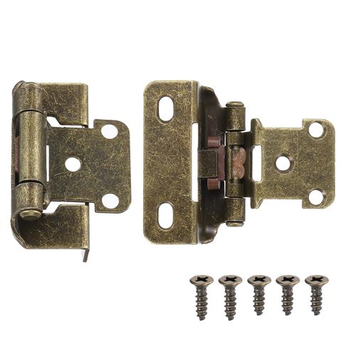 uxcell 20 Pcs Cabinet Hinges for Kitchen Cabinet Door, 1/2" Overlay Partial Wrap Kitchen Cabinet Hinges, Self Closing Cabinet Hinge for Cabinet Doors Furniture, Bronze