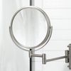 JERDON 8-Inch Two-Sided Swivel Wall Mount Mirror - Makeup Mirror with 8X Magnification & 13.5 inch Wall Extension - Nickel Finish - Model JP7808N
