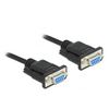 Delock Seriell Kabel RS-232 Sub-D9 Buchse zu Buchse Nullmodem 1 m