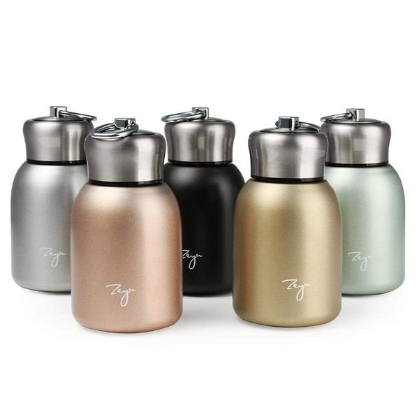 Mini Thermal Flasks Upgrade Version, 9oz/260ml Small Vacuum Insulated Water Bottle Non-Leak Juice Milk Tea Vacuum Hot and Cold Water Coffee Bottle Girls Boys Kids Adults Gift (Silver)