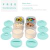 Termichy Stackable Formula Dispenser Portable Milk Powder Container, 2 Pack, Mint