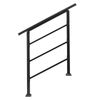 Matte Black Adjustable 1-3 Steps Stair Handrail, Outdoor Stair Railing