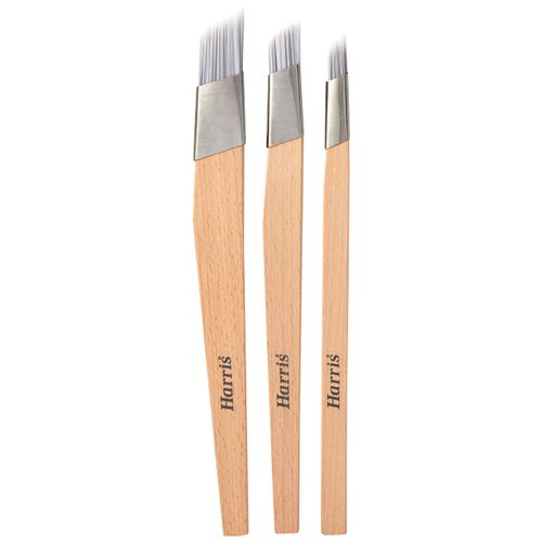 Harris Seriously Good Fitch Paint Brushes Pack Of 3 Cutting In & Control Hobby & Craft 0.5", 0.75", 1