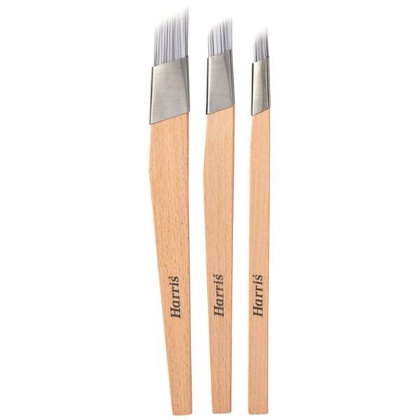 Harris Seriously Good Fitch Paint Brushes Pack Of 3 Cutting In & Control Hobby & Craft 0.5", 0.75", 1