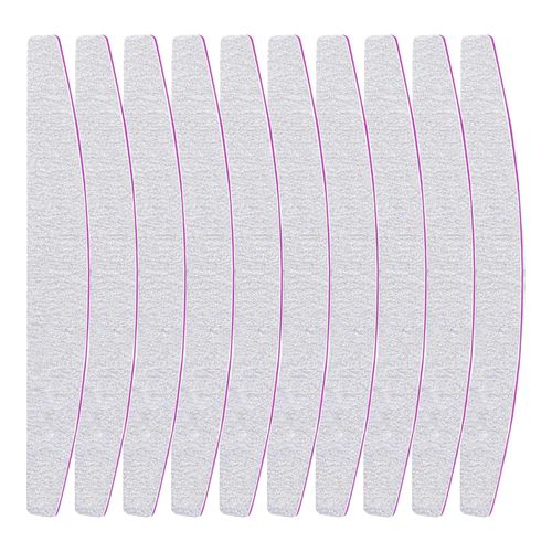 Trimming Shop 10pcs Half Moon Double-Sided Emery Board Professional Nail File Set 100/180 Grit Nail Styling Tools for Fingernails Toenails Pet Nail Grooming & Styling Buffer File for Salons & Home Use