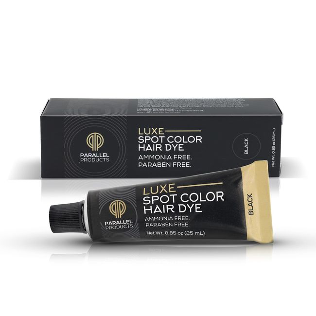 Parallel Products - Luxe Color (Black) - Cream Hair Dye - 25mL - Tint for Professional Spot Coloring - Covers Grey Hair - Root Touch-Up