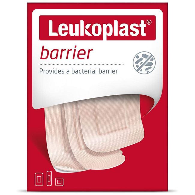 Leukoplast 7645405 Barrier Wound Dressing - Waterproof Breathable First Aid Plasters for Cuts & Blisters on Fingers, Toes, Heels - 20 PCs, Tan