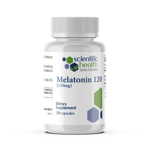 Scientific Health Solutions Melatonin 120mg | Single-Dose Melatonin in Easy-to-Swallow Capsules | Vegan, Non-GMO & Gluten-Free | US-Made Extra Strength Melatonin