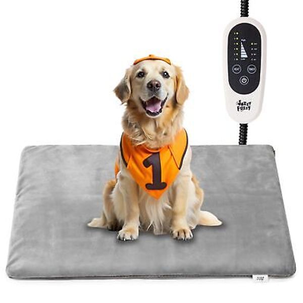 Jazzy Fuzzy Large Pet Heating Pad, 6 Adjustable Temperature Dog Cat Heating P...