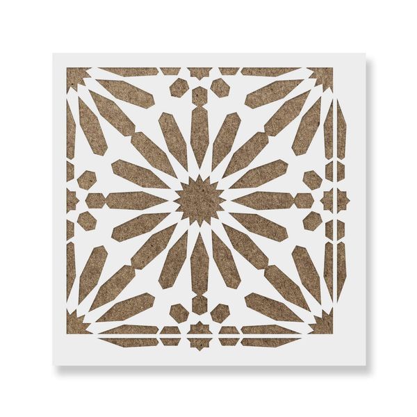 Nilah Tile Stencil - Large Floor Stencil, Bathroom Stencil, Ceramic Tile Stencil, Floor Tile Stencils, Kitchen Stencils