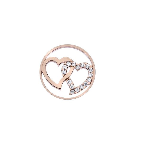 Emozioni Double Heart Coin 25mm EC422