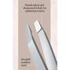 Browgame Original Slanted Tweezer - Precise, Extra Sharp Plucking Tool For Easy, Painless Hair Removal - Easy Grip For Meticulous Shaping - Stainless Steel Design For Sensitive Skin - White - 1 Pc