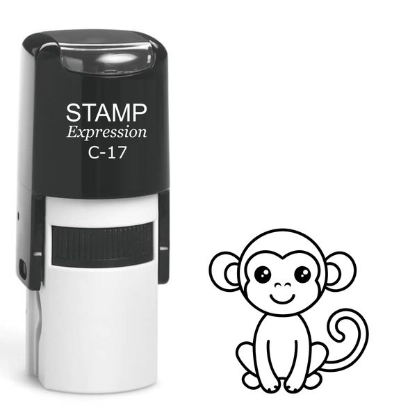 stampexpression - Monkey Self Inking Rubber Stamp - Black Ink (A-61984)