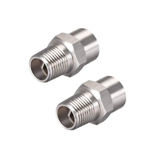 sourcing map Full Cone Tip, 1/8BSPT Stainless Steel Wide Angle Nozzle, 2 Pcs