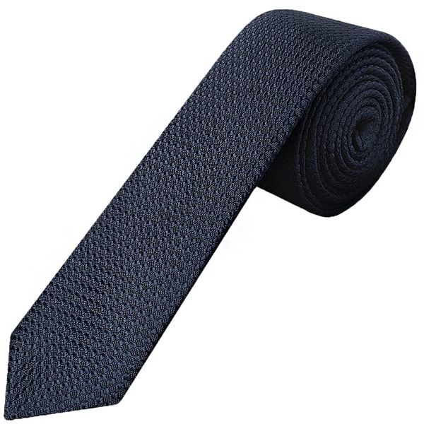 TIES R US Navy Textured Skinny Tie