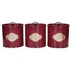 KitchenCraft Storage Canisters, Burgundy, 3 Pieces, Gift Boxed